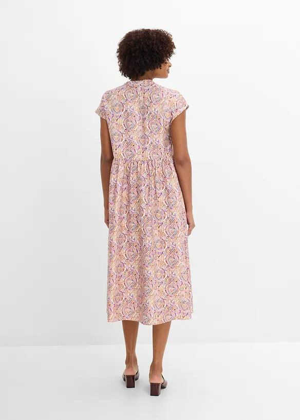 Midikleid aus Viskose-Mix in weiß von hinten (Totalaufnahme) - bonprix Midikleid aus Viskose-Mix in weiß von hinten (Totalaufnahme) - bonprix