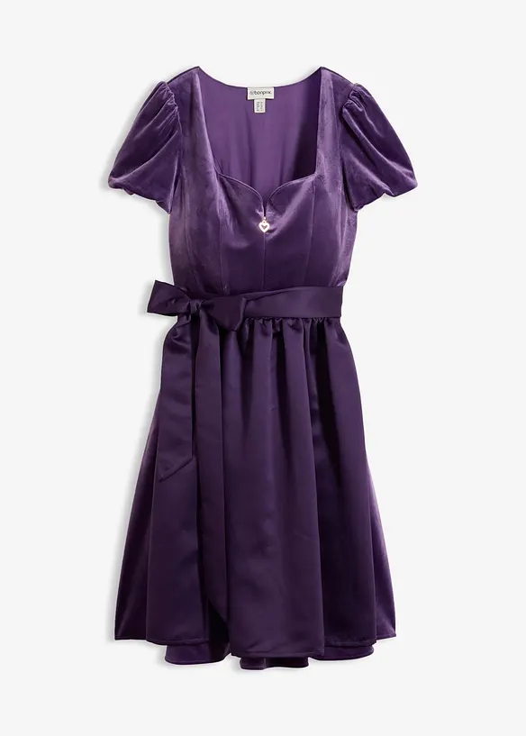 Dirndl und Schürze (2-tlg.Set) in lila von vorne - bonprix Dirndl und Schürze (2-tlg.Set) in lila von vorne - bonprix