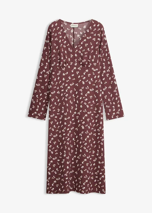 Midikleid aus strukturiertem Crêpe in lila von vorne - bonprix Midikleid aus strukturiertem Crêpe in lila von vorne - bonprix