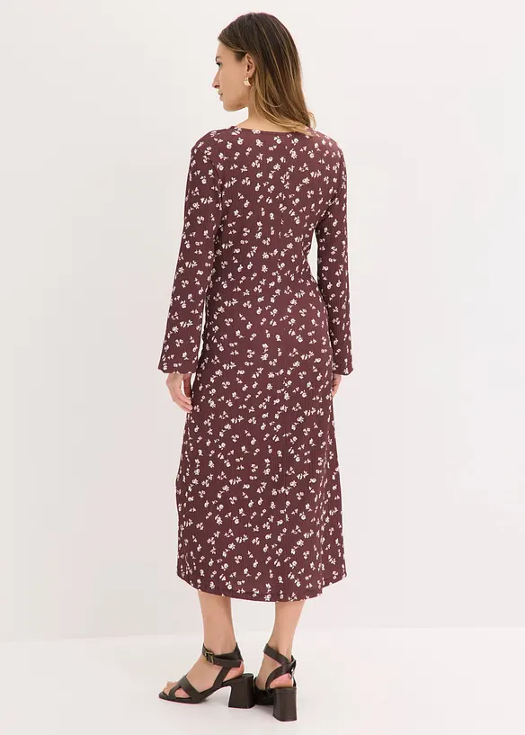 Midikleid aus strukturiertem Crêpe in lila von hinten (Totalaufnahme) - bonprix Midikleid aus strukturiertem Crêpe in lila von hinten (Totalaufnahme) - bonprix