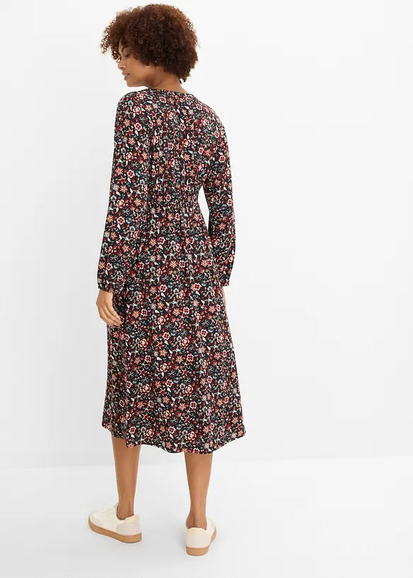 Midikleid aus fließender Viskose in lila von hinten (Totalaufnahme) - bonprix Midikleid aus fließender Viskose in lila von hinten (Totalaufnahme) - bonprix