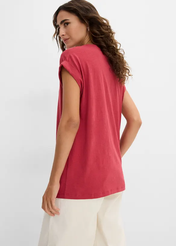 Longshirt aus reiner Bio-Baumwolle (2er Pack) in rot von hinten (im Anschnitt) - bonprix Longshirt aus reiner Bio-Baumwolle (2er Pack) in rot von hinten (im Anschnitt) - bonprix