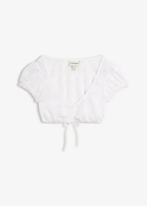 Dirndlbluse in weiß von vorne - bonprix Dirndlbluse in weiß von vorne - bonprix
