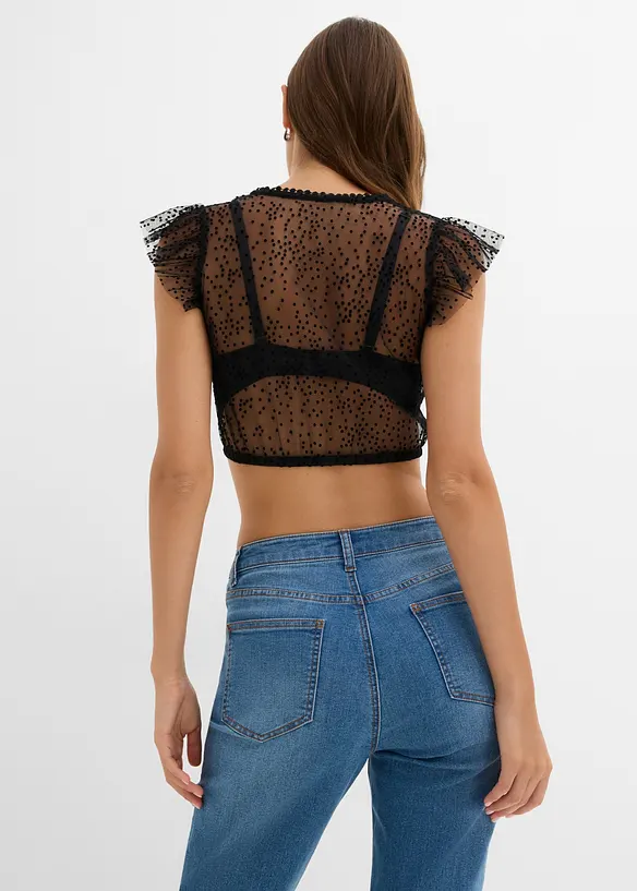 Dirndlbluse in schwarz von hinten (im Anschnitt) - bonprix Dirndlbluse in schwarz von hinten (im Anschnitt) - bonprix