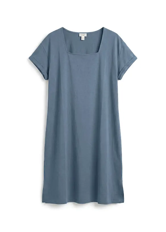 Shirtkleid mit reiner Bio-Baumwolle in blau von vorne - bonprix Shirtkleid mit reiner Bio-Baumwolle in blau von vorne - bonprix