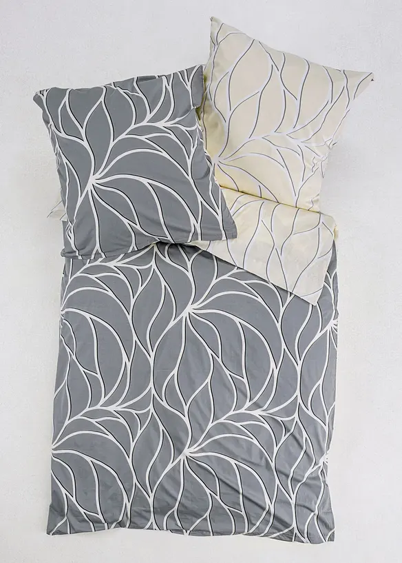 Wendbare Perkal-Bettwäsche in beige von vorne - bonprix