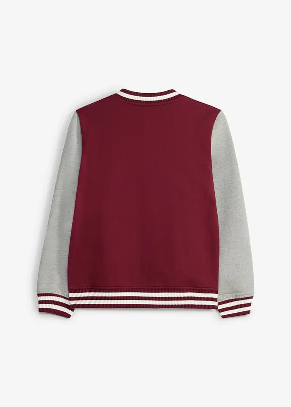 College-Sweatjacke mit weicher Baumwolle in rot von hinten - bonprix