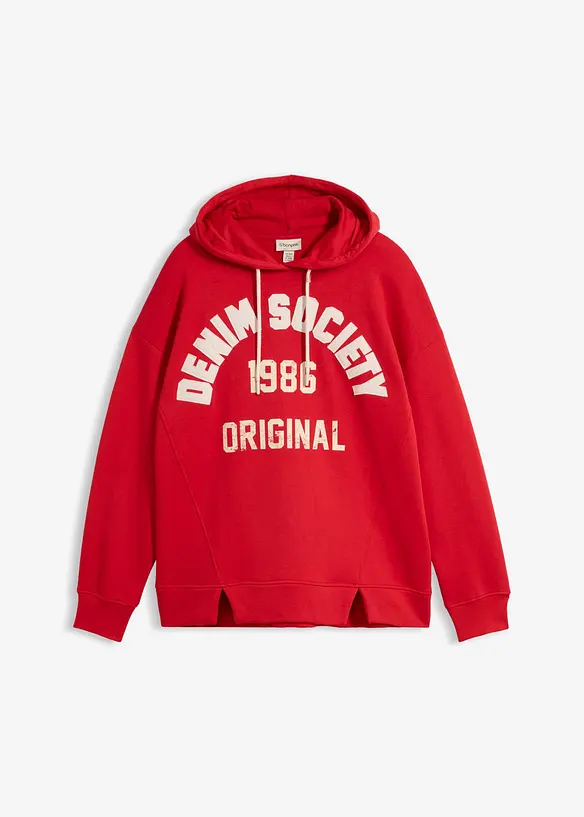 Oversize Hoodie aus reiner Baumwolle in rot von vorne - bonprix Oversize Hoodie aus reiner Baumwolle in rot von vorne - bonprix