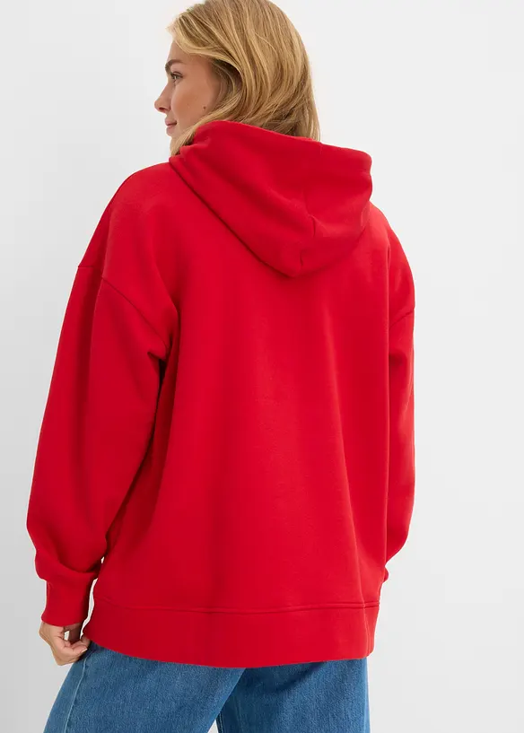 Oversize Hoodie aus reiner Baumwolle in rot von hinten (im Anschnitt) - bonprix Oversize Hoodie aus reiner Baumwolle in rot von hinten (im Anschnitt) - bonprix