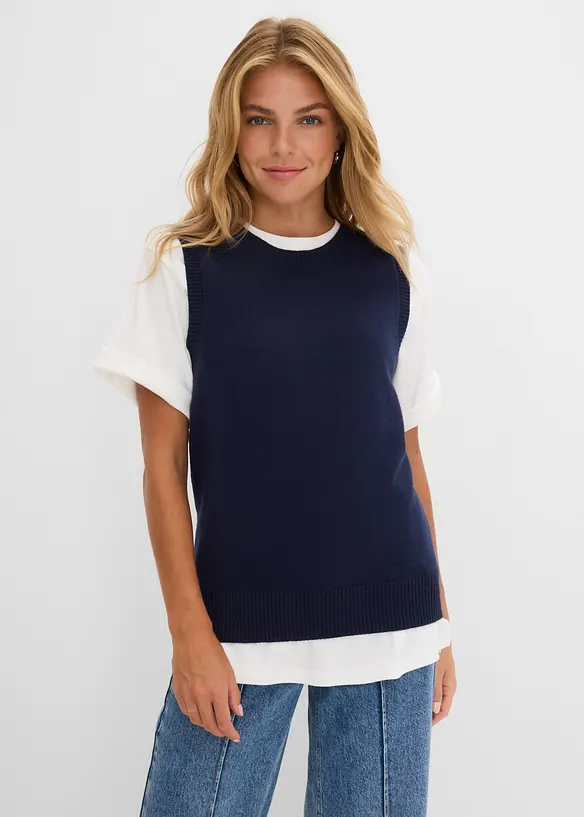 Pullunder in blau von vorne (im Anschnitt) - bonprix Pullunder in blau von vorne (im Anschnitt) - bonprix
