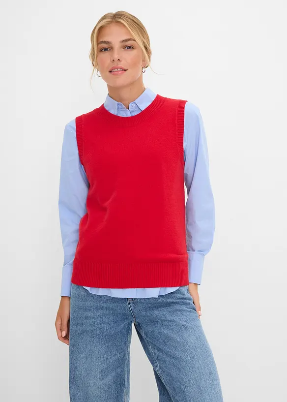 Pullunder in rot von vorne (im Anschnitt) - bonprix Pullunder in rot von vorne (im Anschnitt) - bonprix