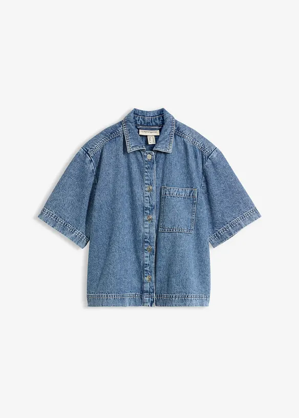 Jeansbluse aus reiner Baumwolle in blau von vorne - bonprix Jeansbluse aus reiner Baumwolle in blau von vorne - bonprix