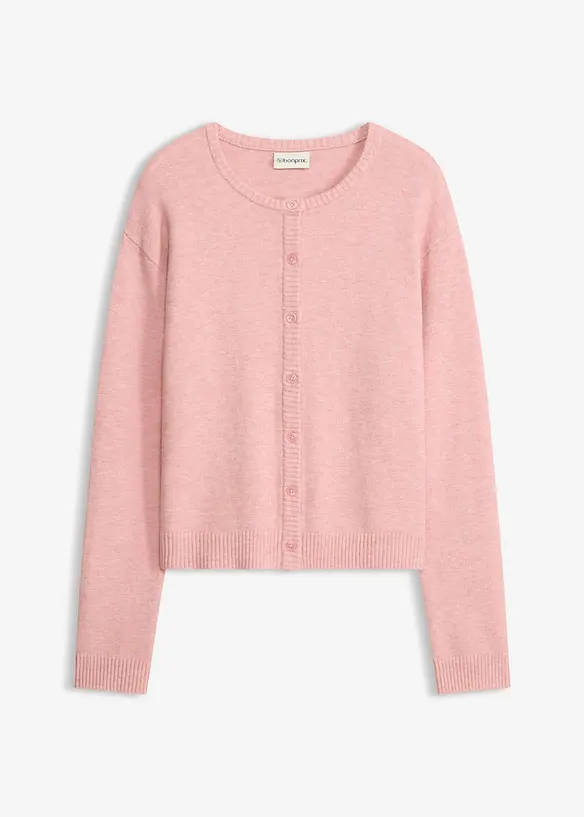 Strickjacke aus softem Viskose-Mix in rosa von vorne - bonprix Strickjacke aus softem Viskose-Mix in rosa von vorne - bonprix