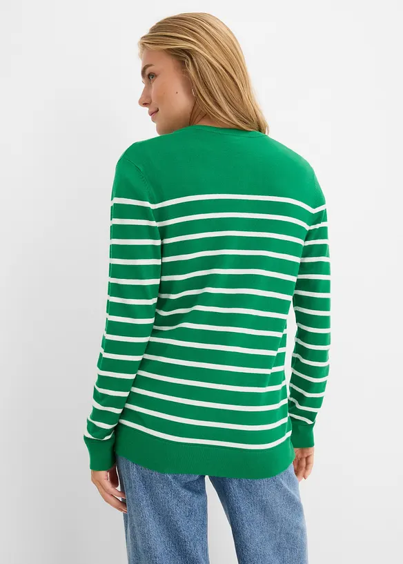 Feinstrickjacke aus weichem Viskose-Mix in grün von hinten (im Anschnitt) - bonprix Feinstrickjacke aus weichem Viskose-Mix in grün von hinten (im Anschnitt) - bonprix