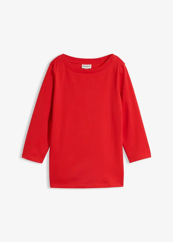 Shirt aus reiner schwerer Bio-Baumwolle in rot von vorne - bonprix