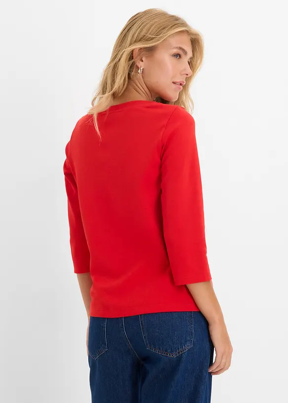 Shirt aus reiner schwerer Bio-Baumwolle in rot von hinten (im Anschnitt) - bonprix