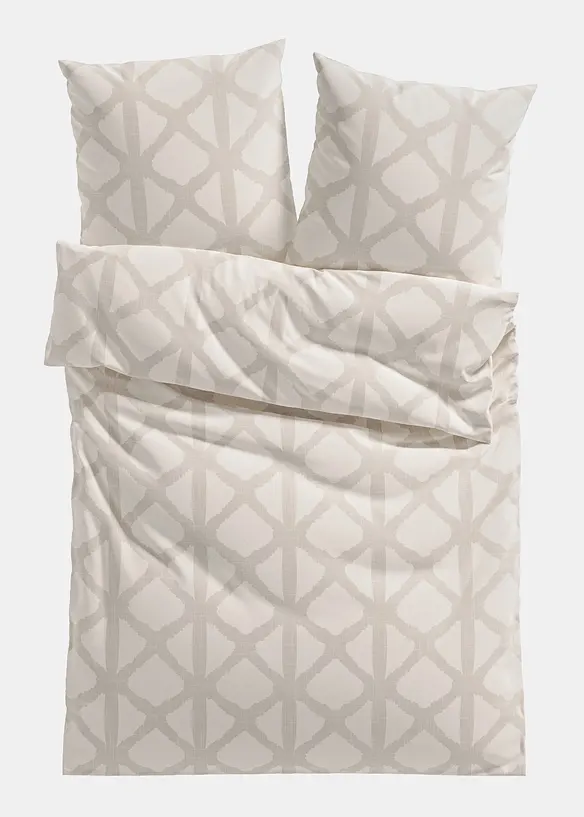 Bettwäsche mit Jacquard-Optik Design - creme, Linon