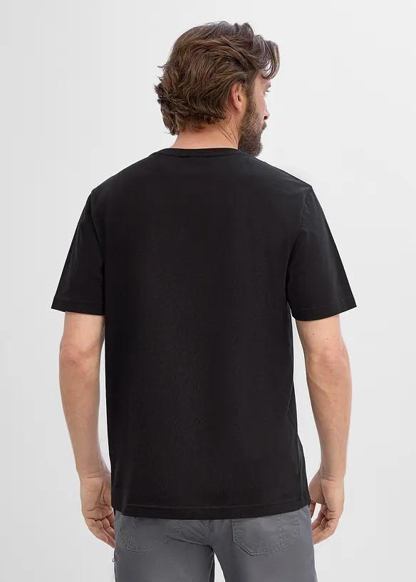 T-Shirt aus reiner Bio-Baumwolle in schwarz von hinten (im Anschnitt) - bonprix