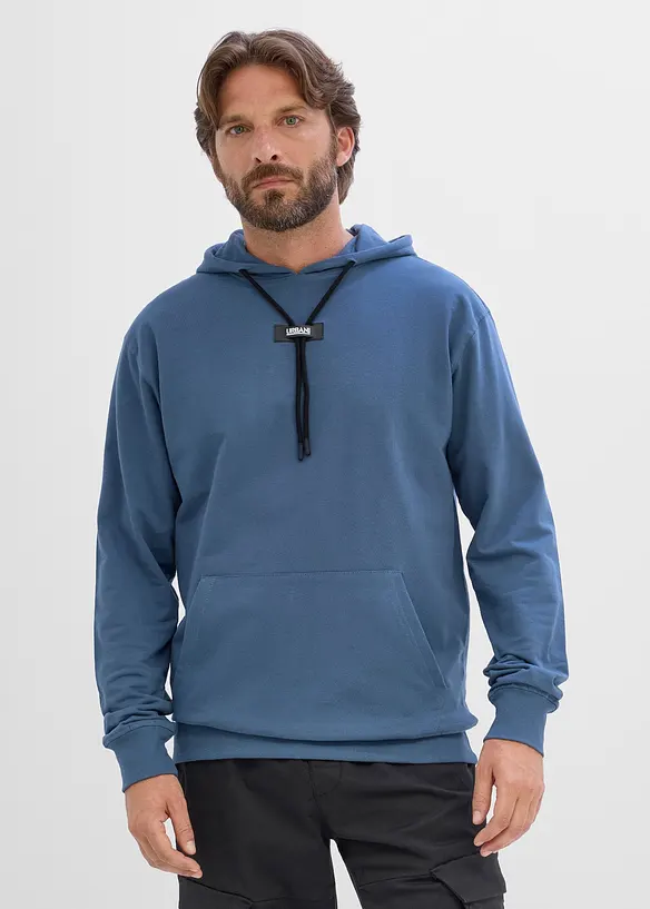 Hoodie aus reiner Bio-Baumwolle in blau von vorne (im Anschnitt) - bonprix Hoodie aus reiner Bio-Baumwolle in blau von vorne (im Anschnitt) - bonprix