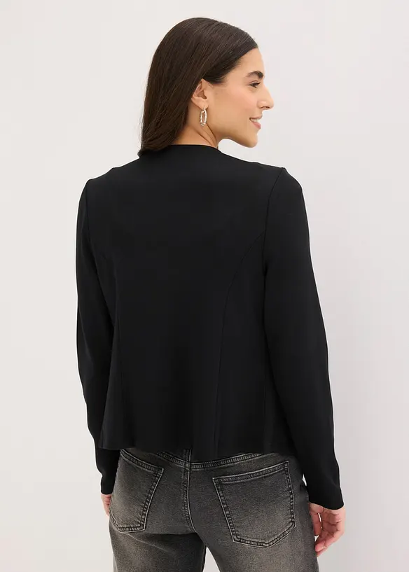 Jersey-Blazer aus feiner Viskose in schwarz von hinten (im Anschnitt) - bonprix
