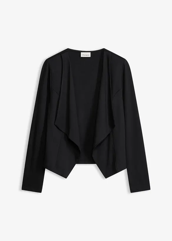 Jersey-Blazer aus feiner Viskose in schwarz von vorne - bonprix
