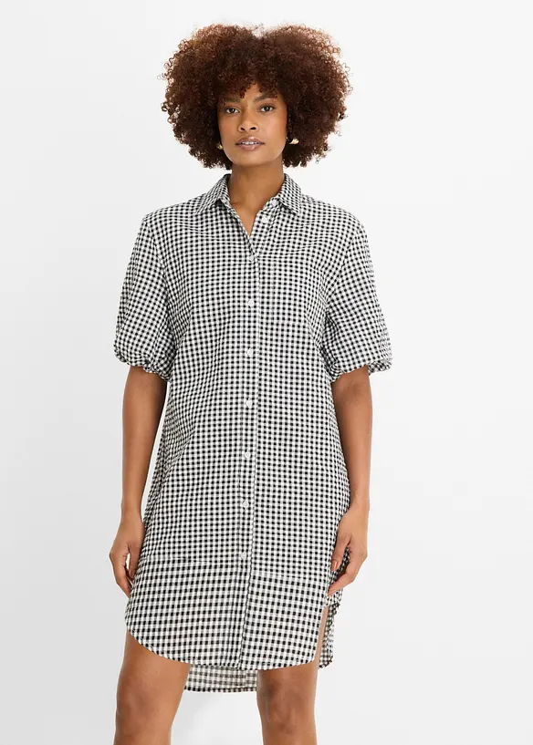 Kleid aus reiner Baumwolle in schwarz von vorne (Totalaufnahme) - bonprix Kleid aus reiner Baumwolle in schwarz von vorne (Totalaufnahme) - bonprix