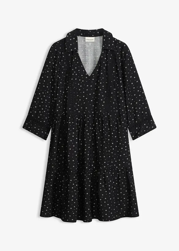 Kurzes Kleid aus Viskose-Mix in schwarz von vorne - bonprix Kurzes Kleid aus Viskose-Mix in schwarz von vorne - bonprix