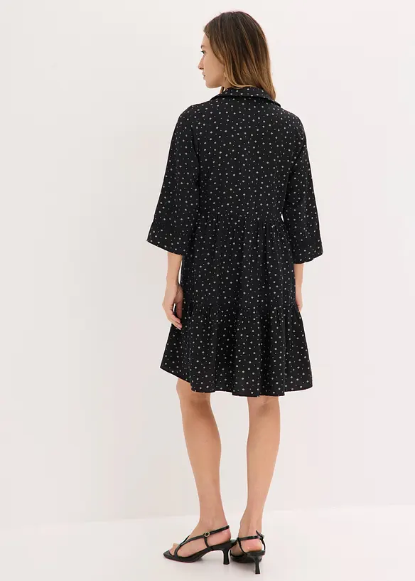 Kurzes Kleid aus Viskose-Mix in schwarz von hinten (Totalaufnahme) - bonprix Kurzes Kleid aus Viskose-Mix in schwarz von hinten (Totalaufnahme) - bonprix