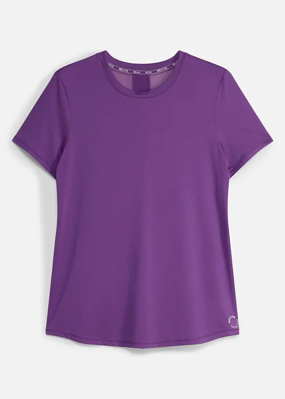Ultraleichtes Sport-Top mit Mesheinsatz, schnelltrocknend in lila von vorne - bonprix Ultraleichtes Sport-Top mit Mesheinsatz, schnelltrocknend in lila von vorne - bonprix