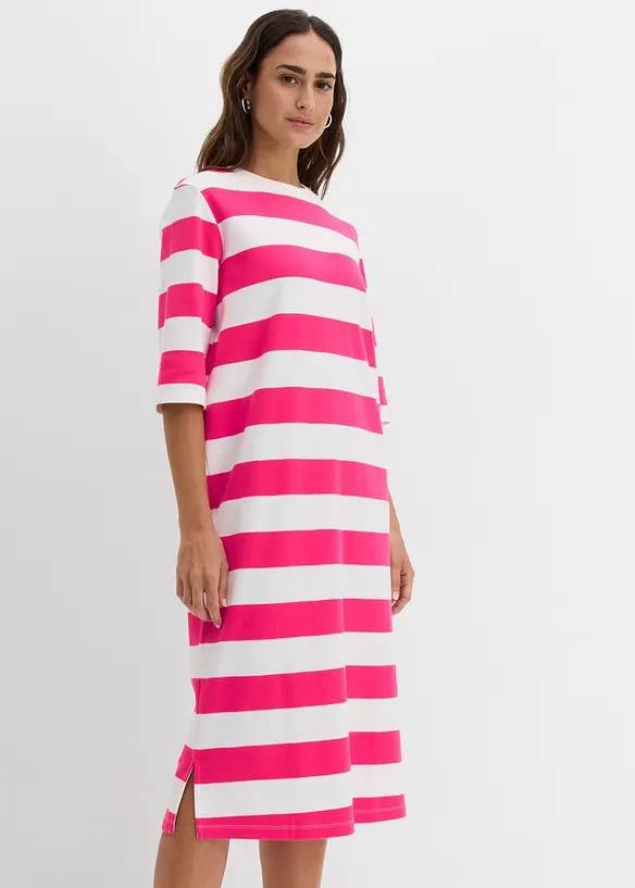 Shirtkleid aus schwerer reiner Bio-Baumwolle in pink von vorne (Totalaufnahme) - bonprix Shirtkleid aus schwerer reiner Bio-Baumwolle in pink von vorne (Totalaufnahme) - bonprix