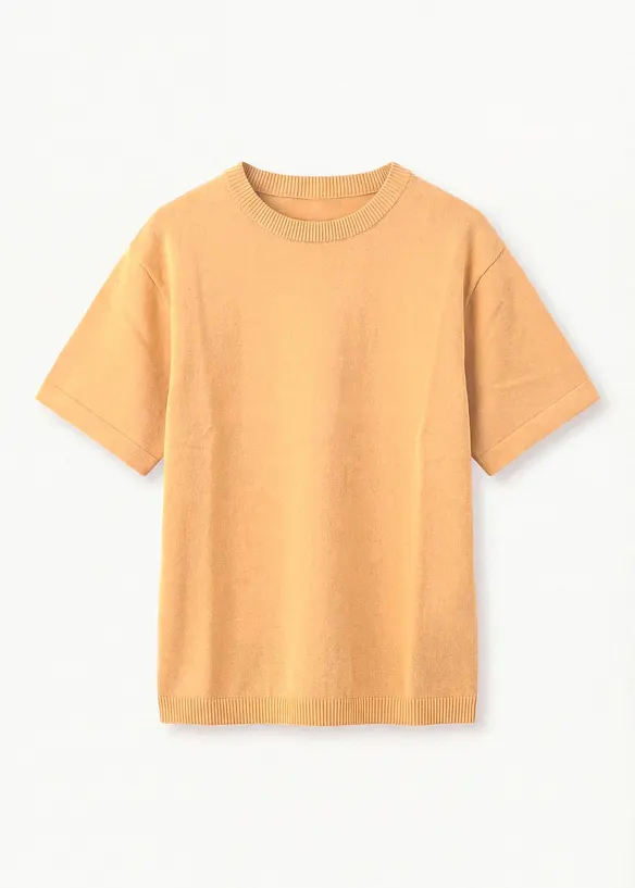 Feinstrickpullover aus reiner Bio-Baumwolle in orange von vorne - bonprix