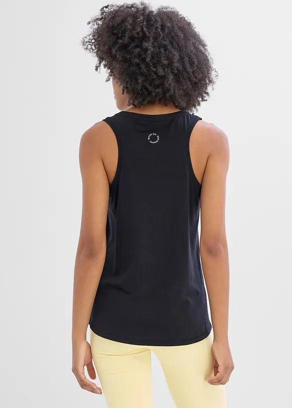 Schnelltrocknendes Sport-Top mit Racerback in schwarz von hinten (im Anschnitt) - bonprix