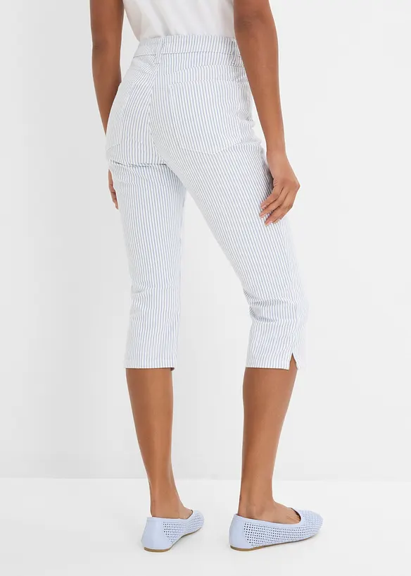 Capri-Jeans Mid Waist in weiß von hinten - bonprix