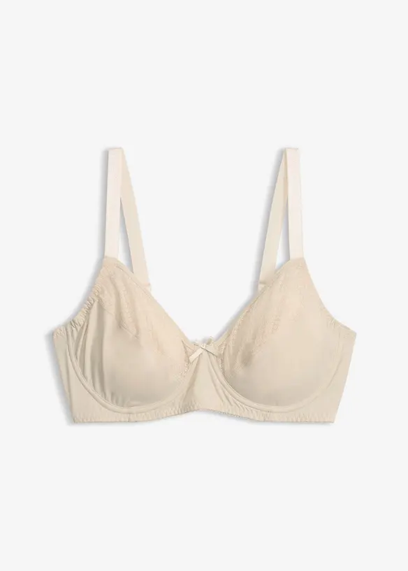 Minimizer-BH mit Mesh in beige von vorne - bonprix