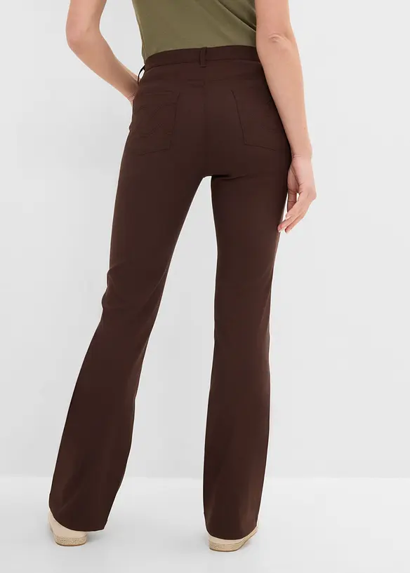 Bengalin-Bootcut-Hose aus Viskose-Mix in braun von hinten - bonprix Bengalin-Bootcut-Hose aus Viskose-Mix in braun von hinten - bonprix