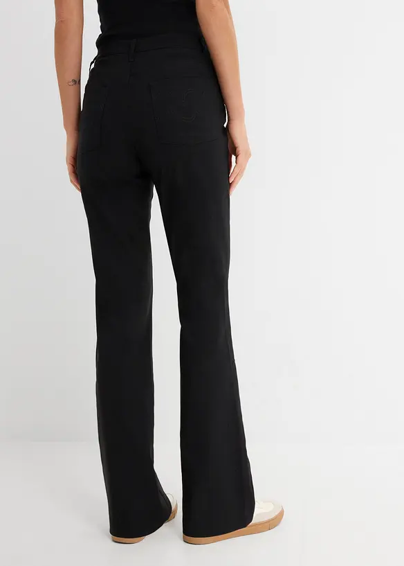 Bengalin-Bootcut-Hose aus Viskose-Mix in schwarz von hinten - bonprix Bengalin-Bootcut-Hose aus Viskose-Mix in schwarz von hinten - bonprix