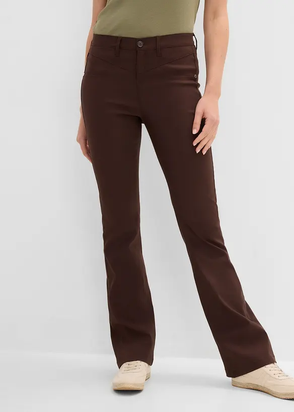 Bengalin-Bootcut-Hose aus Viskose-Mix in braun von vorne - bonprix Bengalin-Bootcut-Hose aus Viskose-Mix in braun von vorne - bonprix
