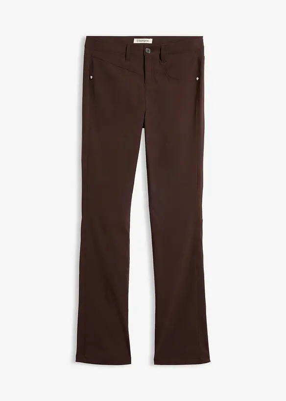 Bengalin-Bootcut-Hose aus Viskose-Mix in braun von vorne - bonprix Bengalin-Bootcut-Hose aus Viskose-Mix in braun von vorne - bonprix