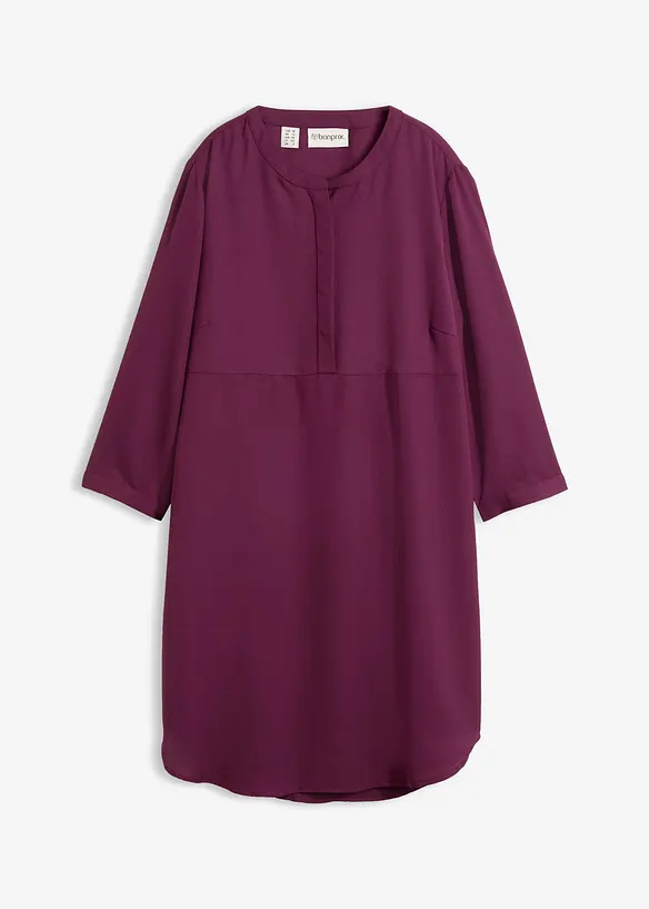 Blusenkleid mit kurzer Knopfleiste in lila von vorne - bonprix
