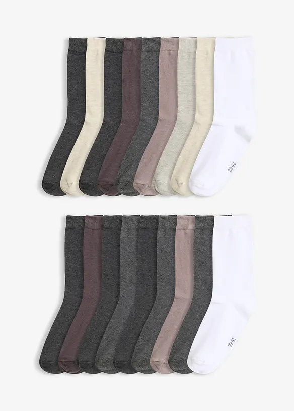 Socken mit Bio-Baumwolle (20er Pack) in grau von vorne - bonprix