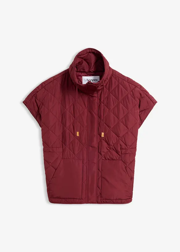 Wasserabweisende Oversize-Steppweste in rot von vorne - bonprix