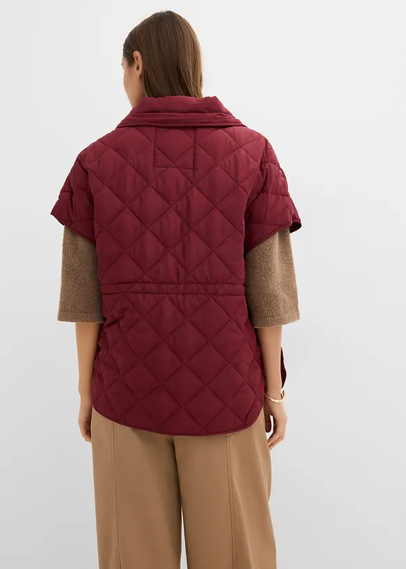 Wasserabweisende Oversize-Steppweste in rot von hinten (im Anschnitt) - bonprix