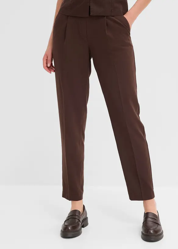Schlupfhose mit Bügelfalte in braun von vorne - bonprix Schlupfhose mit Bügelfalte in braun von vorne - bonprix