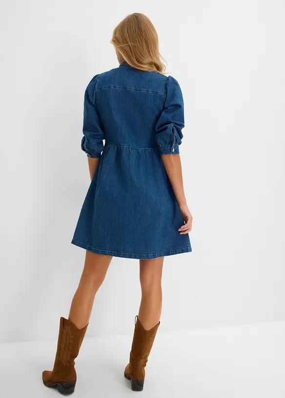Jeanskleid in blau von hinten (Totalaufnahme) - bonprix Jeanskleid in blau von hinten (Totalaufnahme) - bonprix