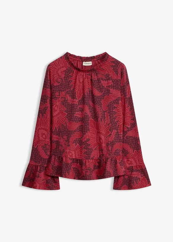Shirtbluse aus softem Modal-Mix in rot von vorne - bonprix