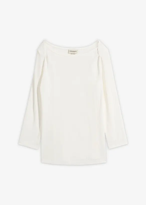 Shirt aus reiner Bio-Baumwolle in weiß von vorne - bonprix