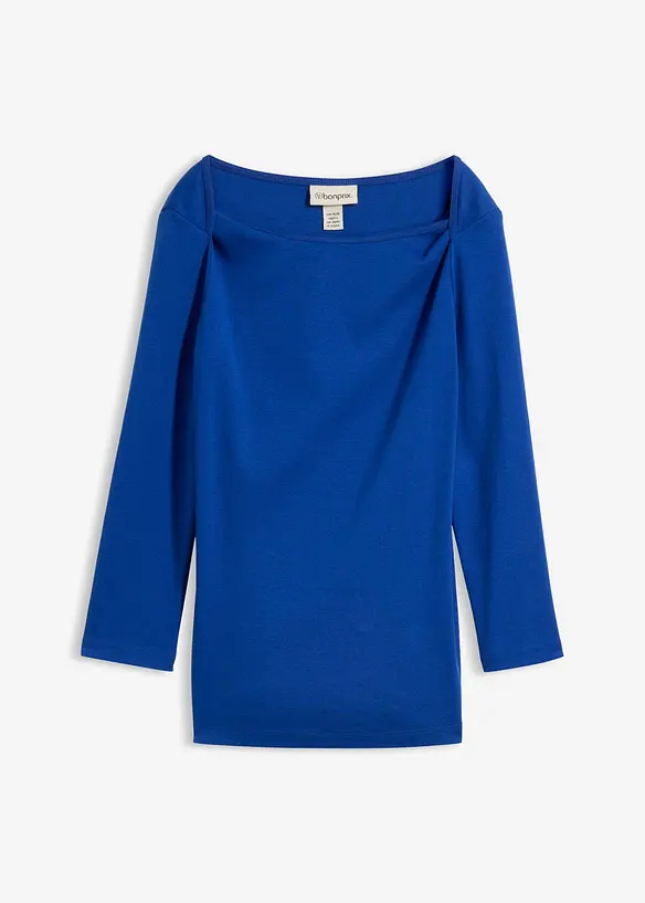 Shirt aus reiner Bio-Baumwolle in blau von vorne - bonprix