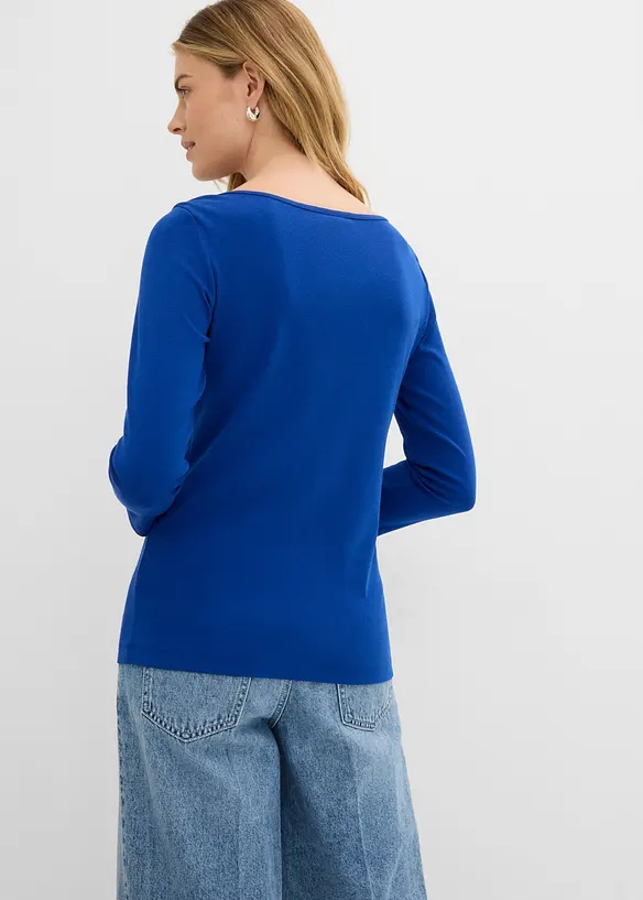 Shirt aus reiner Bio-Baumwolle in blau von hinten (im Anschnitt) - bonprix