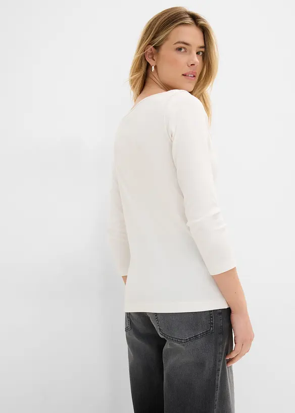 Shirt aus reiner Bio-Baumwolle in weiß von hinten (im Anschnitt) - bonprix