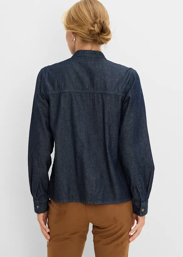 Jeansbluse aus reiner Baumwolle in blau von hinten (im Anschnitt) - bonprix Jeansbluse aus reiner Baumwolle in blau von hinten (im Anschnitt) - bonprix